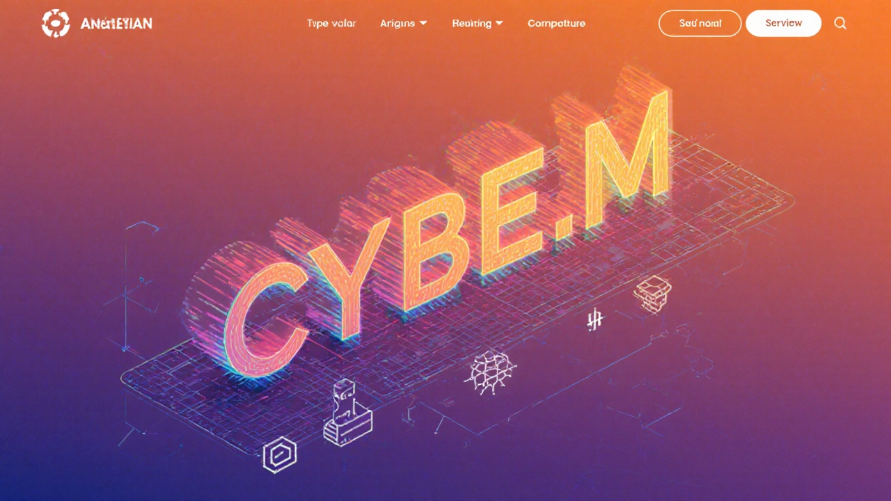 Изометричный макет веб‑баннера с анимированными глифами и градиентным фоном.