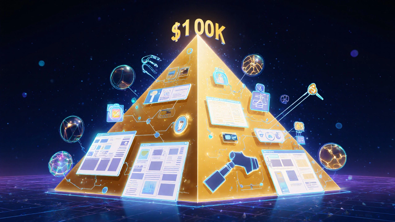 Рост дизайнера от баннеров к сложным проектам, завершающийся золотой пирамидой зарплаты 110 000 долларов.