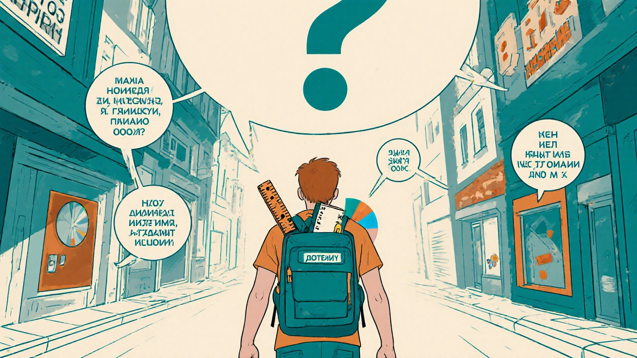 Дизайнер идёт по городу, вокруг него — жалобы бизнесов, в рюкзаке — инструменты для решения проблем, над головой — вопрос, на который он отвечает.