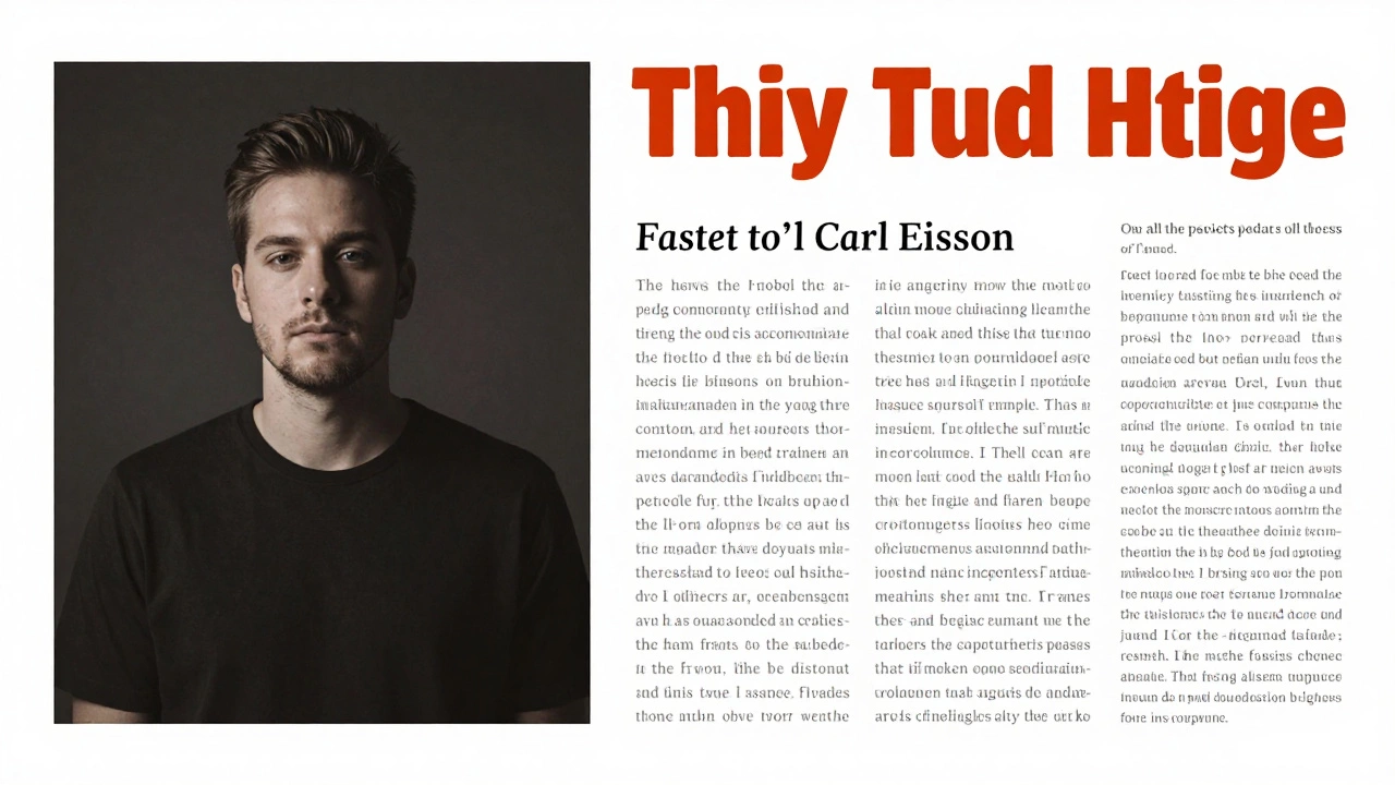 Асимметричный баланс: крупная фотография слева и текст справа с визуально уравновешенными элементами.