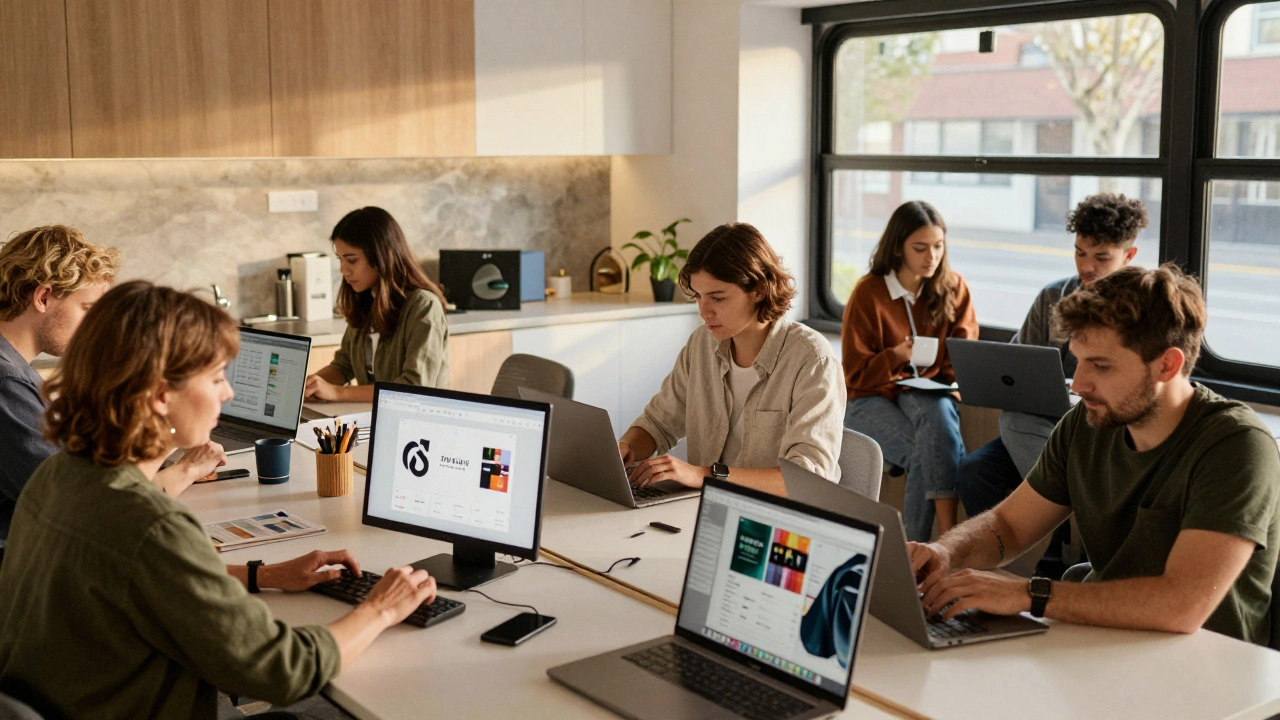 Разные люди в разных местах занимаются графикой, показывая, что дизайн доступен всем.