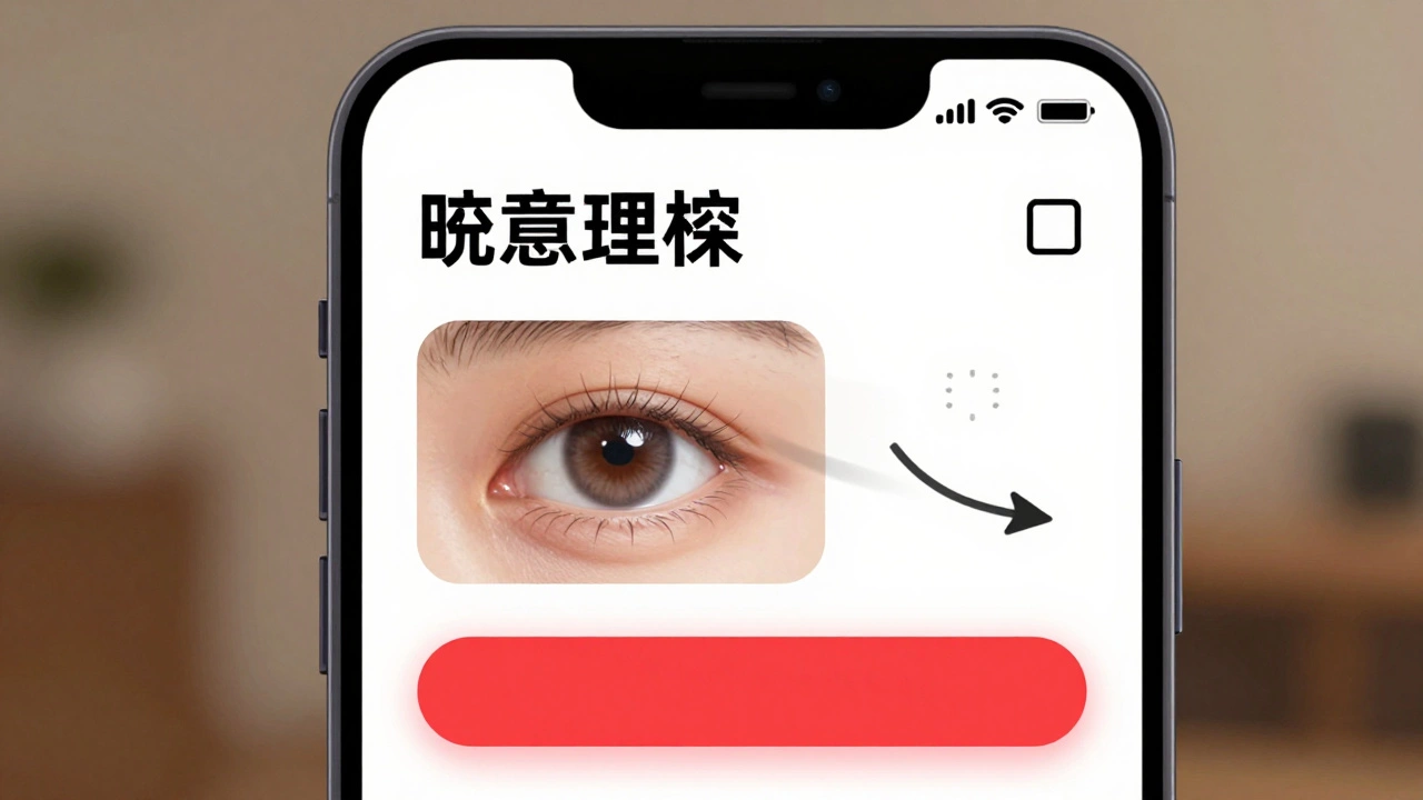 Глаз человека следует по визуальному потоку от заголовка к кнопке на экране телефона.