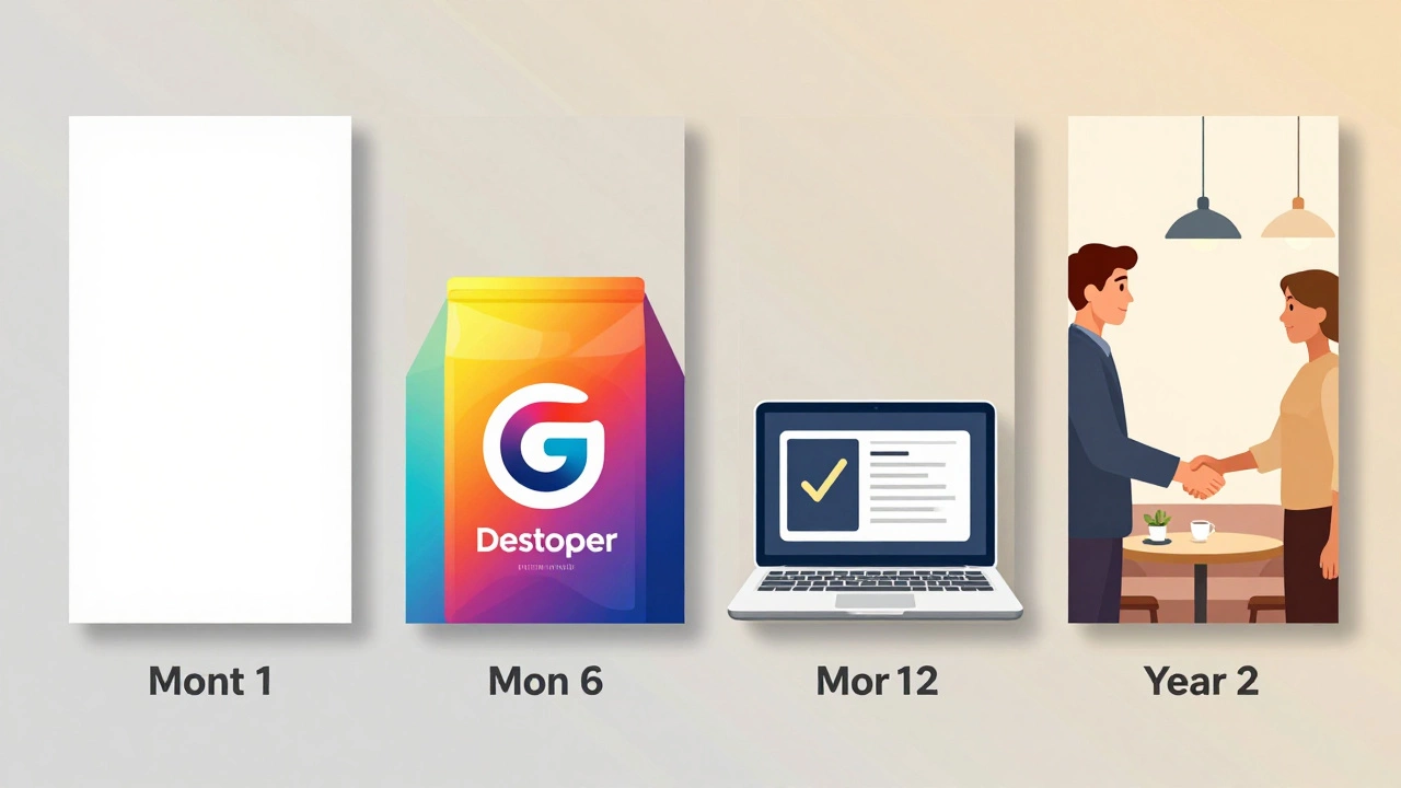Визуальная хронология развития дизайнера от первых набросков до профессионального портфолио и клиента.