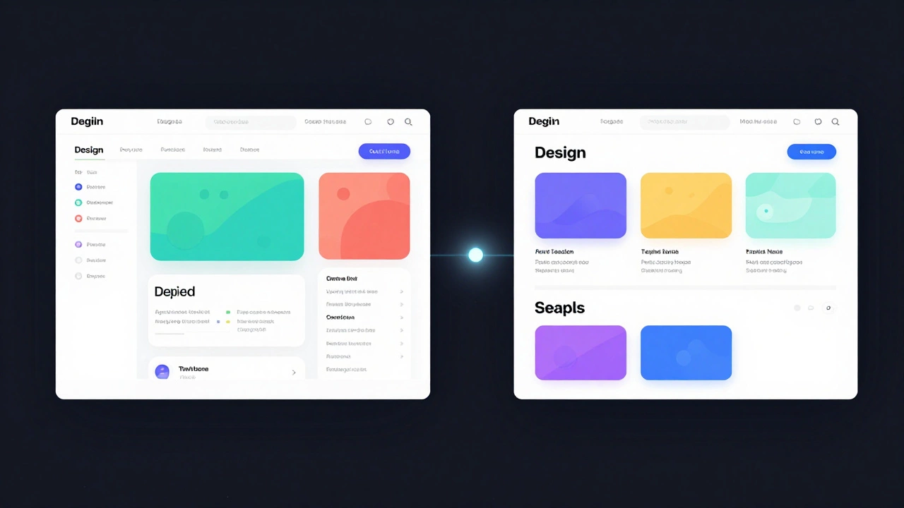 Сравнение хаотичного и хорошо спроектированного веб-интерфейса в стиле минимализма.